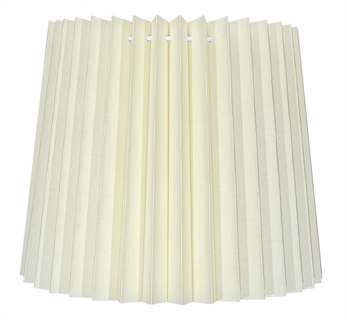 Plissé cylinder 15x15x21 T-E27 creme hør uden låg